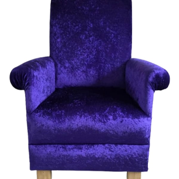 Purple Velvet Armchair Adult Chair Accent Small Nursery Bedroom Crushed Lilac
