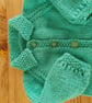 turquoise blue baby cardigan with collar aged 0-3 months. - Image 3