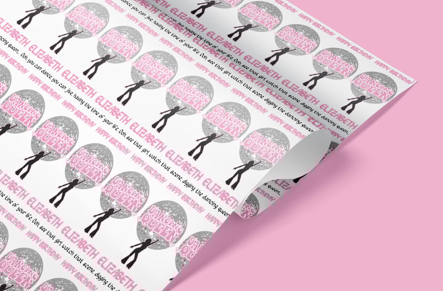 Personalised Dancing Queen wrapping paper Folksy