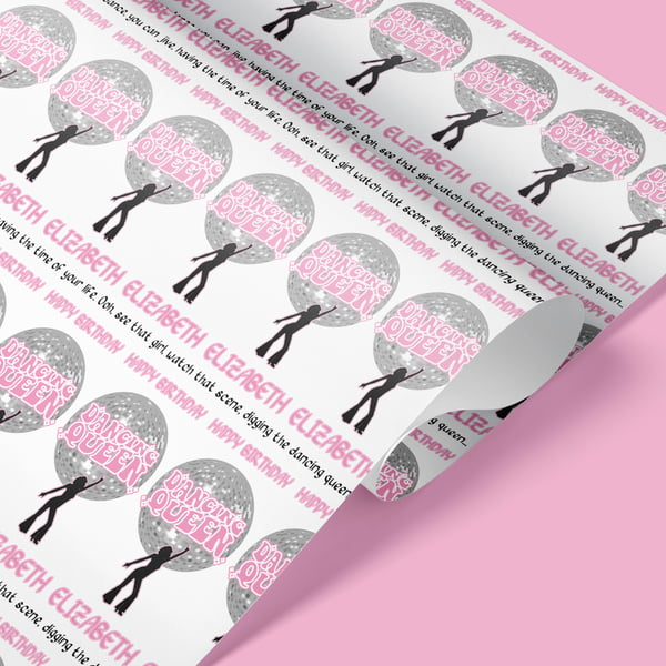 Personalised Dancing Queen wrapping paper