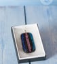 Large sparkly handmade dichroic fused glass pendant  - Image 1
