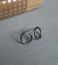 Minimalist Silver Circle Earrings - Image 1