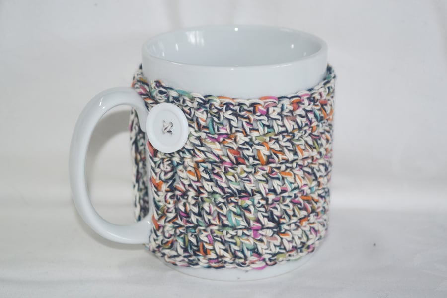 Crochet Mug Cosy Mug Wrap Mug Hug Multicoloured 100% Cotton Hygge OOAK Ver. 33