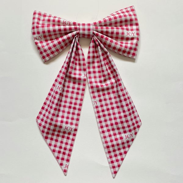 Christmas Bow Red Gingham - Medium 