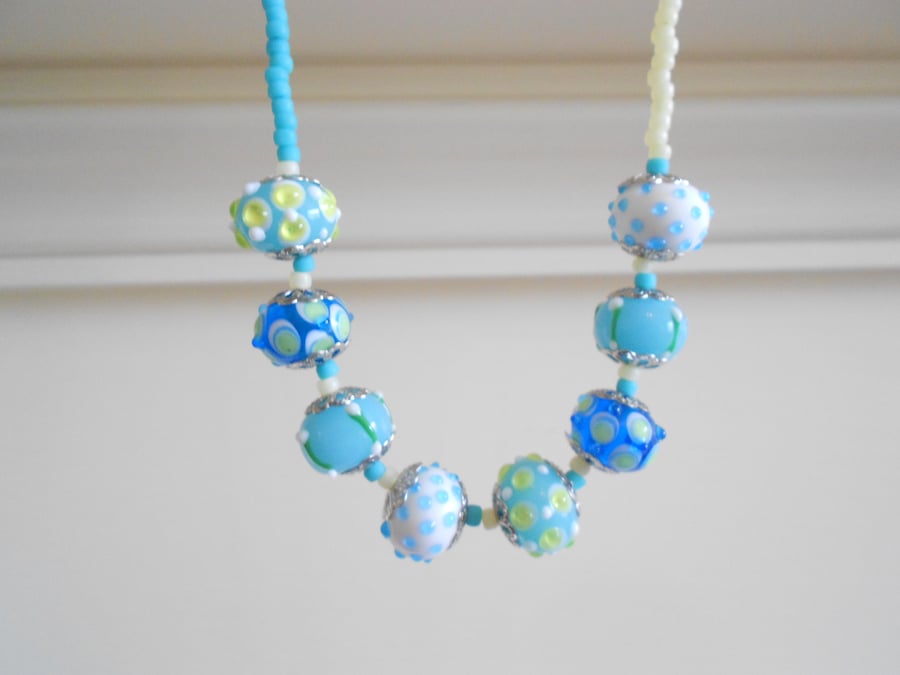 SALE!! Lampwork Bead Necklace (was 20 pounds now 18)