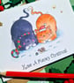 Cat merry Christmas card, Ginger cat black cat, From the cat, Meowy Christmas! - Image 3