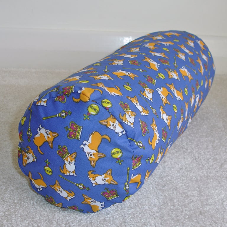 Corgi Dog Bolster Cushion Cover 16" x 6" Round Cylinder Neck Roll Pillow Sham