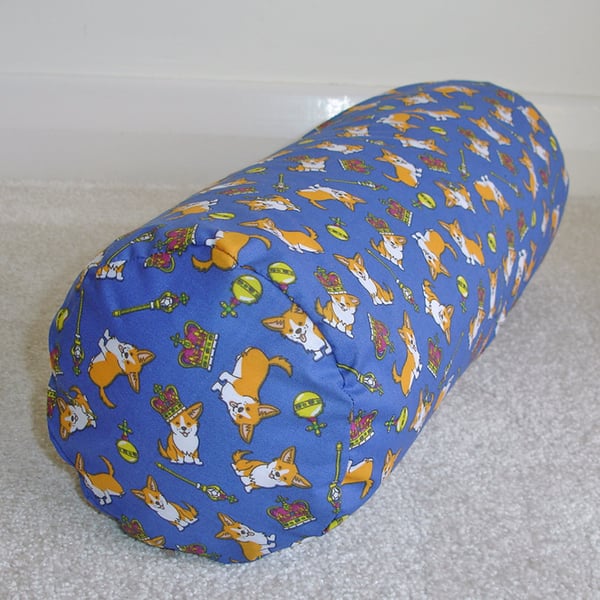 Corgi Dog Bolster Cushion Cover 16" x 6" Round Cylinder Neck Roll Pillow Sham