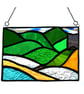Welsh Mountain Stained Glass Picture Landscape 012