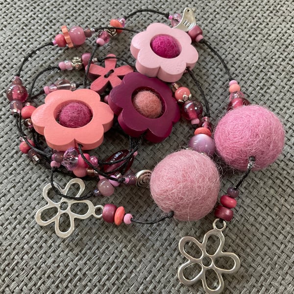 “Roses” lariat necklace