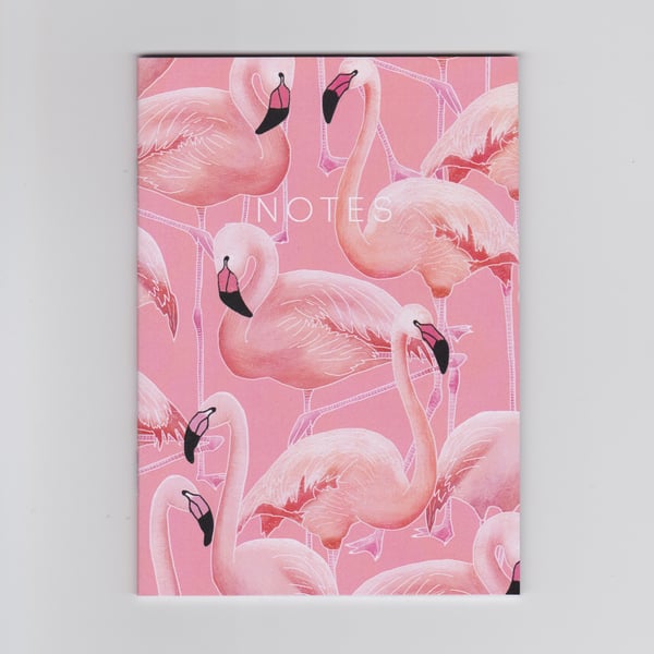 A6 Mini Notebook - Pink Flamingos
