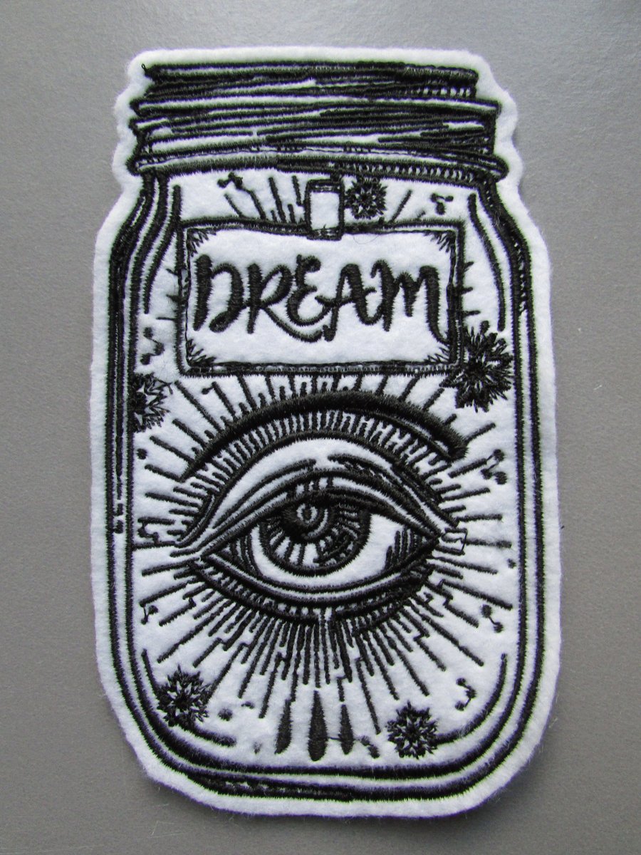Mystic dream eye fortune telling jar Embroidered Sew on Applique Patch