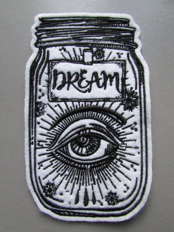 Mystic dream eye fortune telling jar Embroidered Sew on Applique Patch