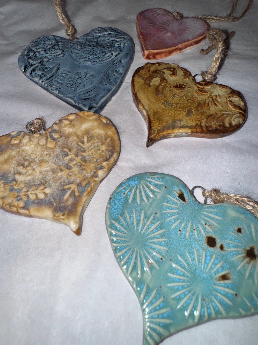Ceramic hand made hearts 4