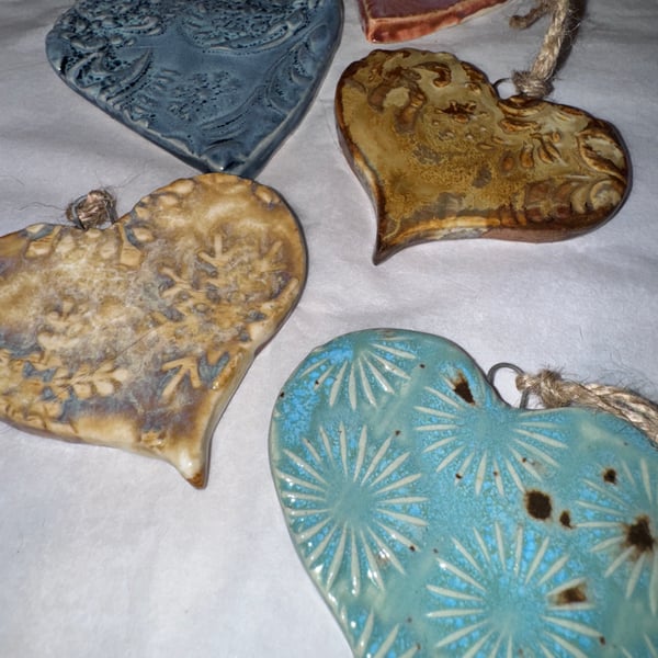 Ceramic hand made hearts 4