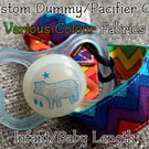 Custom Various Colours X-SHORT-BABY-NEWBORN 100% cotton pacifier paci clips