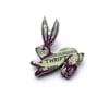 Whimsical literary Victoriana Thrift Rabbit Brooch by EllyMental