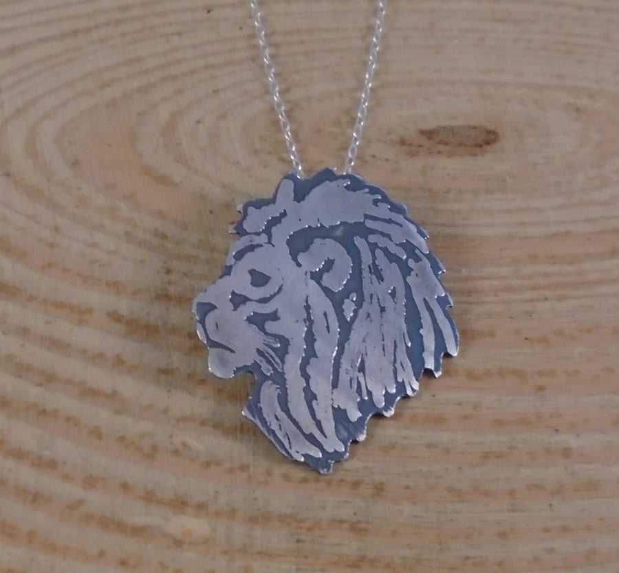 Sterling Silver Lion Head Necklace