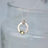 Silver Ring Necklace with Peridot Gemstone