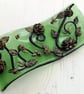 Handmade Fused Glass Curved Free Standing Roses Picture - Floral Suncatcher - Image 5