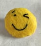 Handmade felt emoji brooch