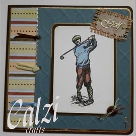 Golf Themed Blank Greeting Card