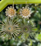 Sunburst earrings floral brass bridal cool