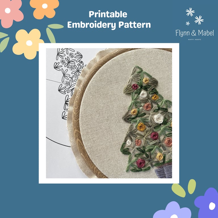 Christmas Tree Printable Embroidery Pattern