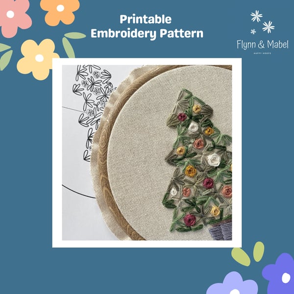 Christmas Tree Printable Embroidery Pattern