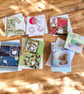 6 Handmade Greeting Card Set – Assorted Decoupage & Mixed Media Destash Cards