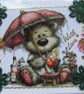 Holiday Cocktail Teddy Bear - Hand Crafted Decoupage Card - With Love 3336 - Image 2