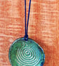 Spiral decorated  stoneware turquoise necklace