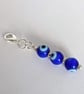 Turkish Nazar Eye Bead Zipper Pull, Planner Charm, Journal Accessory