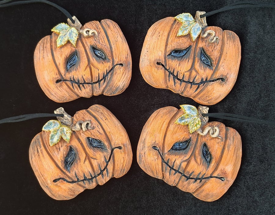 Dark Pumpkin - ceramic hanging decoration
