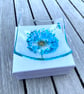 dandelion "Make a wish " (blue)- fused glass trinket dish - Image 2