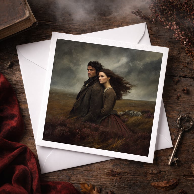 Wuthering Heights Inspired Romantic Card - Heathcliff & Catherine Art Card