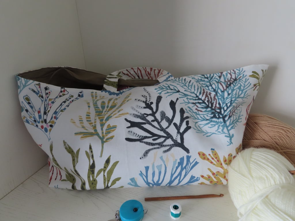 Handmade Knitting Bag - Craft Tote - Craft Storage