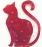 Fused Glass Copper Sleek Cat Hanging - Handmade Glass Suncatcher - Image 6
