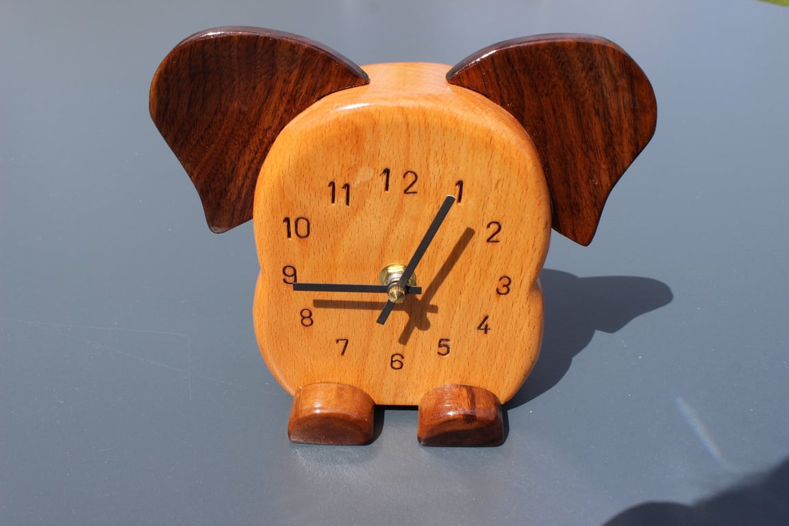 Wooden Elephant Clock