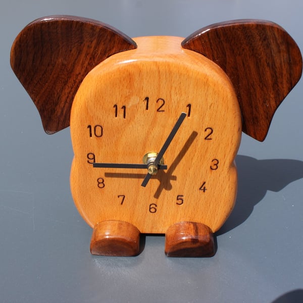 Wooden Elephant Clock