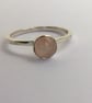 Sterling Silver Ring with Rose Quartz Gemstone, Hallmarked, size O   - Image 4