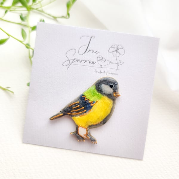 Hand-painted Bird Brooch