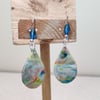 Squiggle scraps tear drop earrings