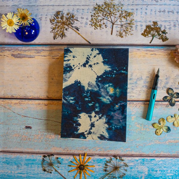 A5 Coptic Journal with Tie-dyed Teabag Paper Covers (Folksy071)