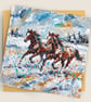 Running Horses – Premium Festive Greeting Card