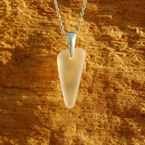 Beach glass icicle pendant 