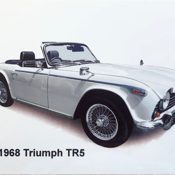 Triumph TR5 1968 - Aluminium Plaque - A5 or 203x304mm