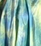 Pure Silk Scarf, Large Square, Blue, Yellow, and Green - Image 3