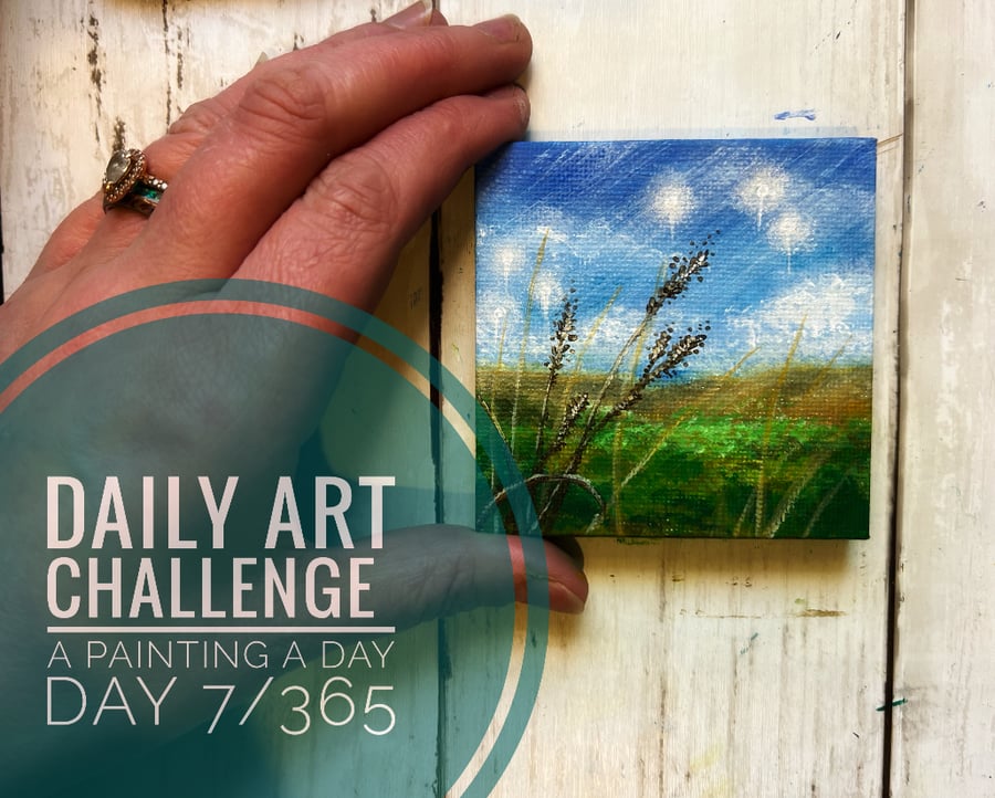 Mini Acrylic painting on canvas, Daily Art Challenge, A Painting a Day 7-365 