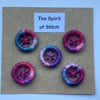 20mm handmade dorset buttons multicoloured (pack of 5)